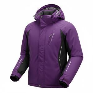 Free Country Winter Ski Coat Purple Black w/Removable Liner Ladies S